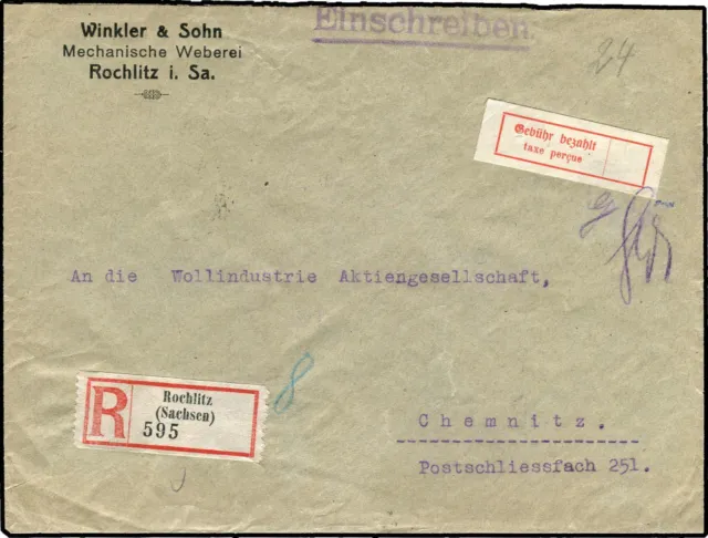 Deutsche Lokalausg. 1918-23, 1923, 1 a, Brief