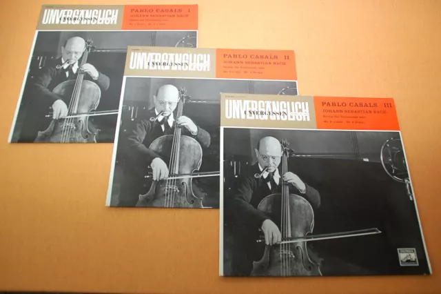 Pablo Casals Bach Six Solo Cello Suites German Electrola Mono Early 60s 3LPs VG+