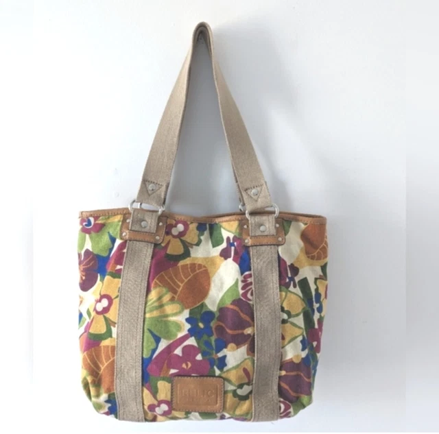 Relic by Fossil Cotton Canvas Floral Print Shoulder Bag Purse Boho Hippie 🌼🌼🌼