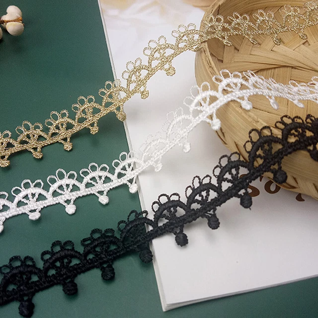 4 Yards Lace Trim Ribbon Fabric Embroidered DIY Garment Clothes Sewing Craft