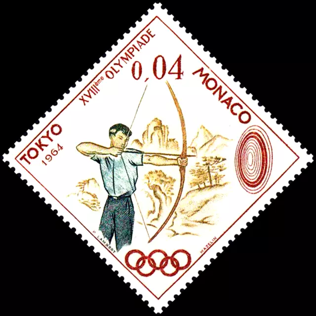 787 postfrisch MNH Monaco 1964 Olympia Sommer Spiele Tokio Japan Bogenschiessen
