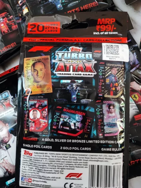 100 x 2020 TOPPS TURBO ATTAX rookie F1 multipack 2000 carte lewis max chrome 2