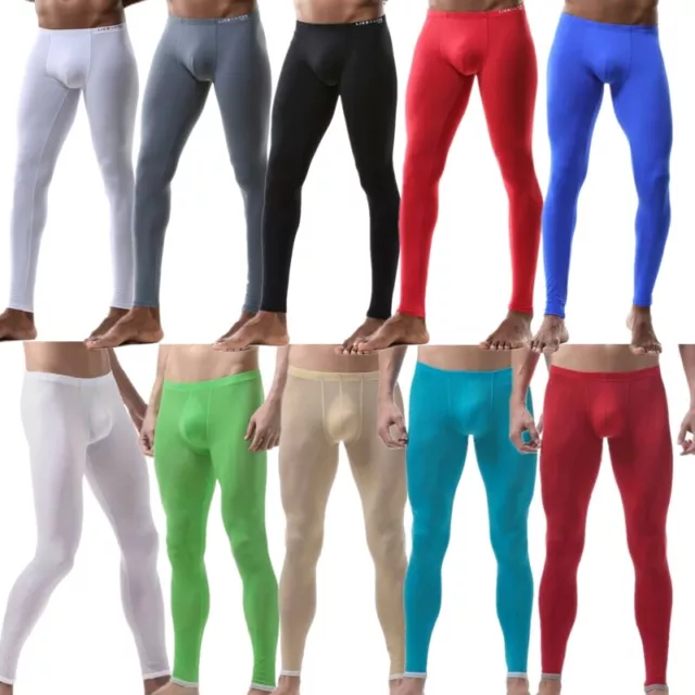 Mens Compression Trousers Athletic Skinny Tights Sports Fitness Low Rise Bottoms