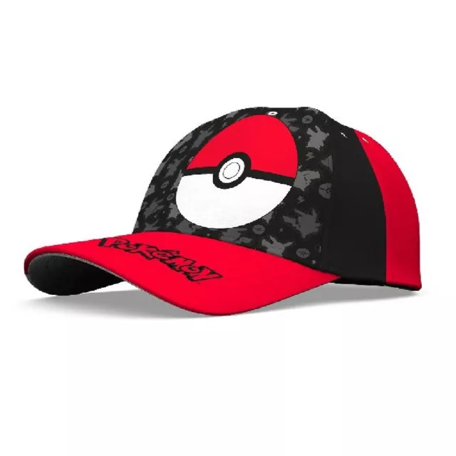Pokemon Palla Poké Ball Cappello con visiera Baseball Bambini  3-8 anni Rosso