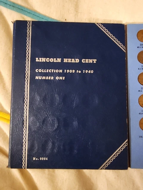 Lincoln Head Wheat cent pennies almost full Whitman Book 73 coins. 1909-1940