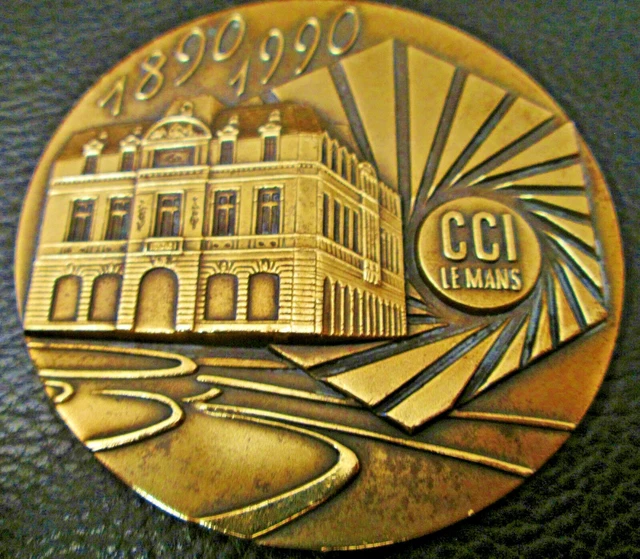 MEDAILLE - CENTENAIRE DE LA CHAMBRE DE COMMERCE du MANS -1890/1990-MEDAL-奖章