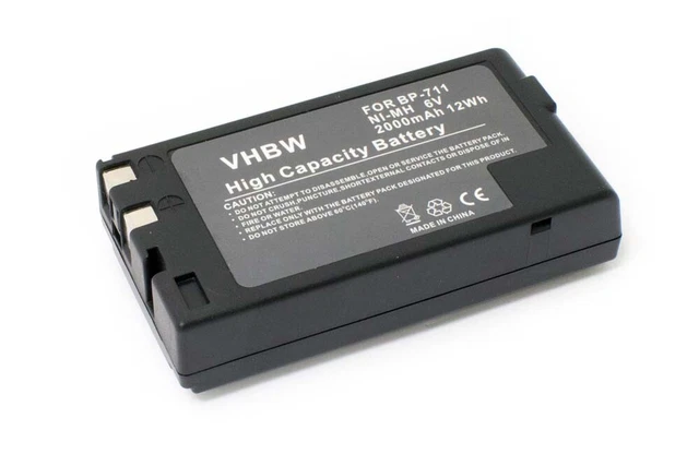 Batteria Ricaricabile Vhbw Per Videocamera Canon - Compatibile Con Molti Modelli, 2000mAh, 6V, NiMH