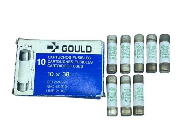 Gould 16527 8A Fusible 500V 10x38 Am Hrc Cylindrique Industriel Paquet De 8