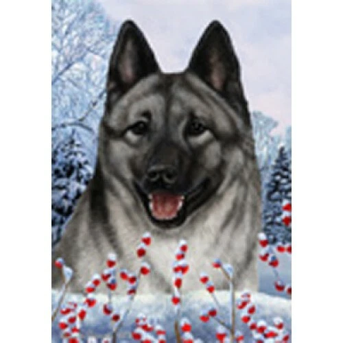 Winter Garden Flag - Norwegian Elkhound 154031