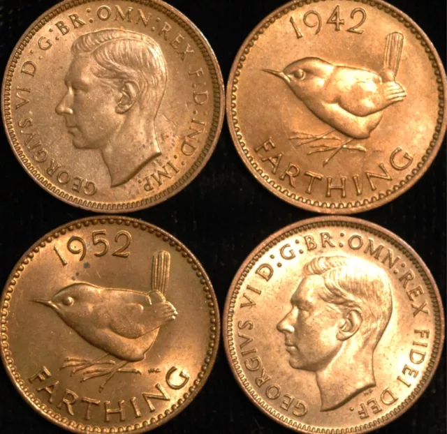 Farthing 1937 - 1952 gEF -UNC George VI Much Lustre Choose Your Date (T125)