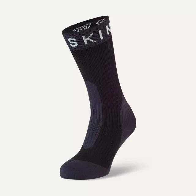 SealSkinz Stanfield Waterproof Extreme Cold Weather Mid Length Sock- Black/White