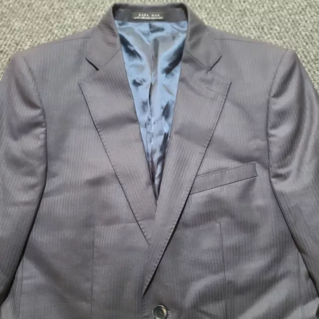 Zara Man Velvet Blazer Suit Jacket Sport Coat Navy Blue 1792/305