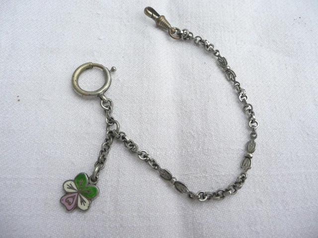 Chaîne de montre argent bicolore. - Bijoux Anciens Schaffner