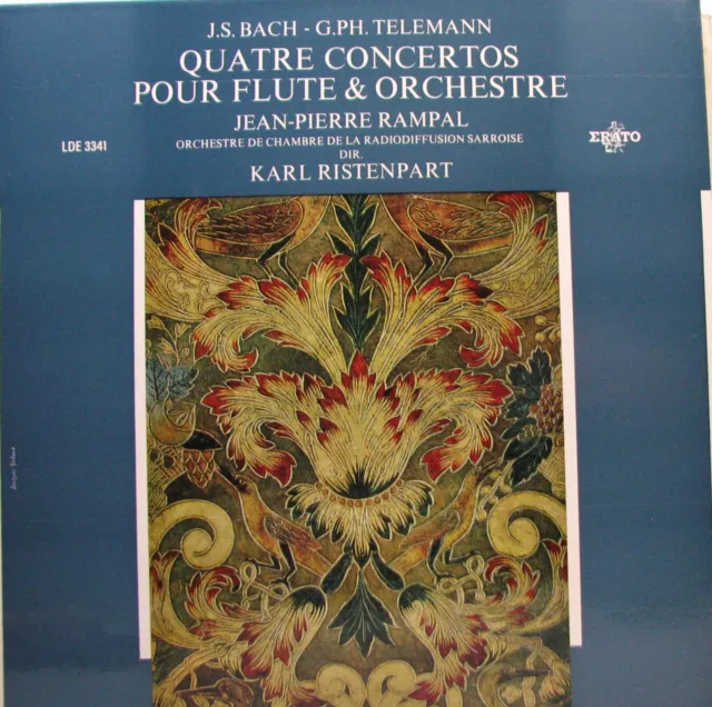 BACH / TELEMANN Concertos For Flute & Orchestra / Rampal  LP [Erato] SirH70