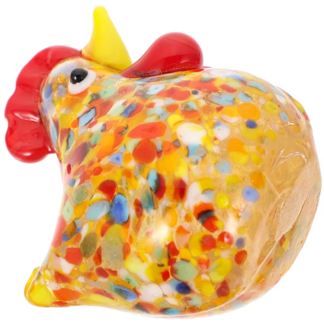 dekorativ tisch  miniatur chicken figurine crystal craft glass hen statue