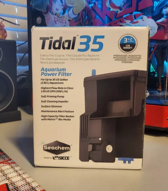 SEACHEM TIDAL 35 HOB POWER FILTER  by SICCE  ( UP TO 35 GALLON )  Fish Tank New