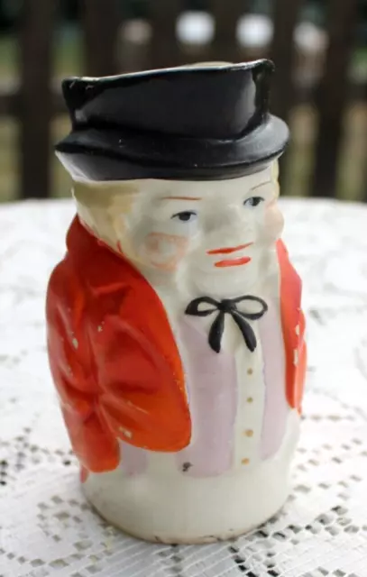 Vintage Colorful Toby Mug Pitcher Jug Creamer Ceramic Handpainted Made in JAPAN