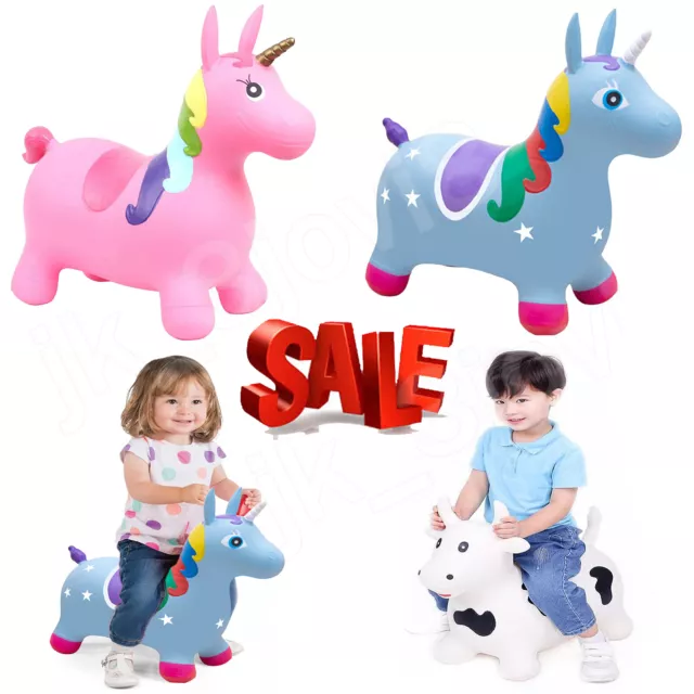Newest Inflated Toy Bouncy Kids Horse Riding Inflatable Jumping Horse Toy w/Pump