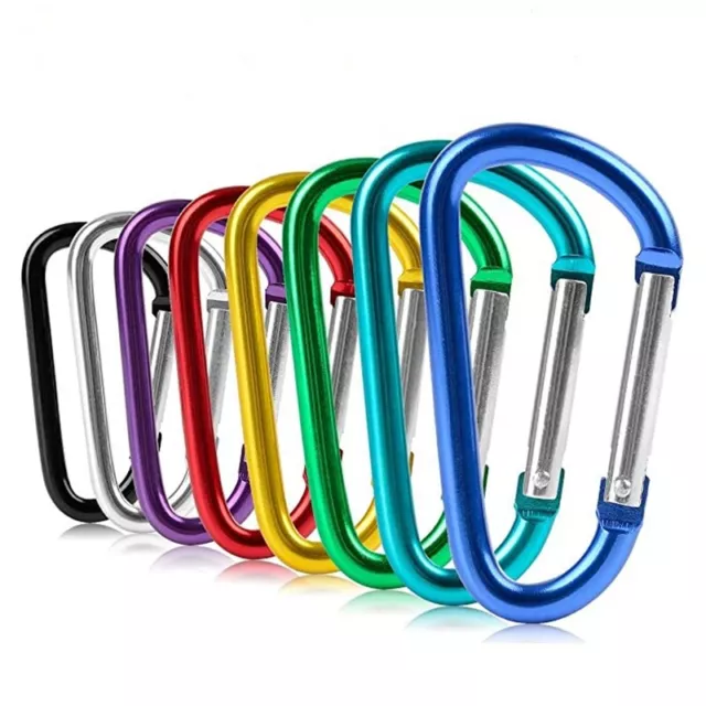 Aluminum Carabiner D Ring, Caribeener Clips, Spring Snap Hook for Keychain