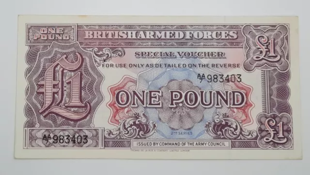 1948 - British Armed Forces, UK - £1 (ONE) Pound Banknote Voucher Wor (P-M22a)