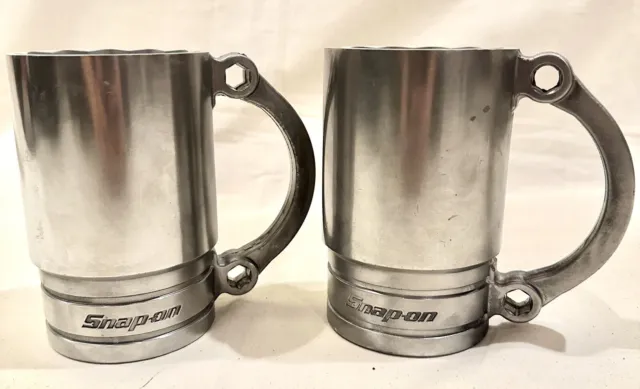2 Snap-On Tools Metal Beer Stein Mug Wrench Handle New