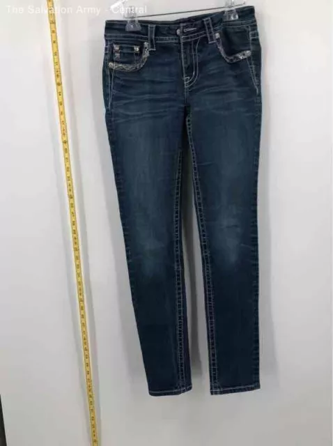 Miss Me Womens Blue Medium Wash Mid Rise Coin Pocket Denim Skinny Jeans Size 29