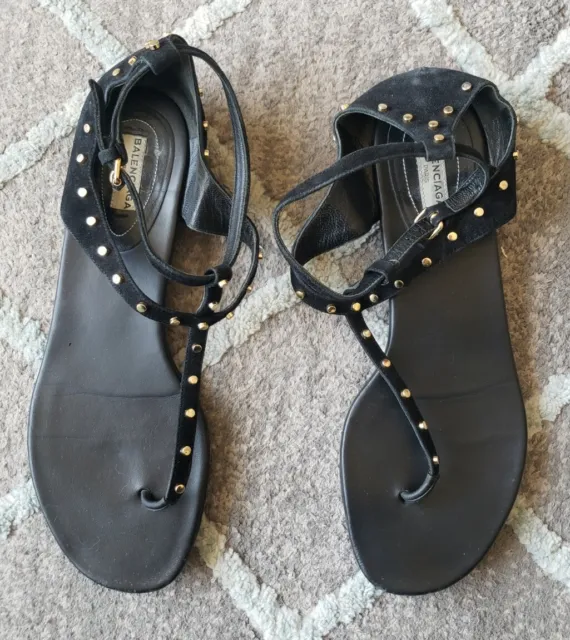 Balenciaga Leather Studded Sandals Size 39.5