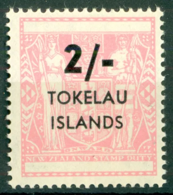Tokelau Islands 1966 Revenue stamp 2Sh New Zealand Coat of Arms overprinted MLH