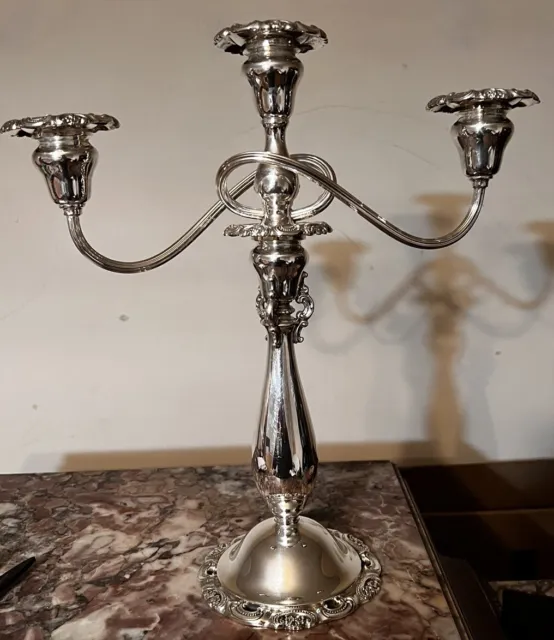 Baroque by Wallace Silver Plate Candelabra Candle Holder