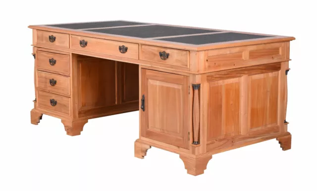 Secrétaire Table de Bureau Colonnes Chef Bureau Acajou Bois Massif