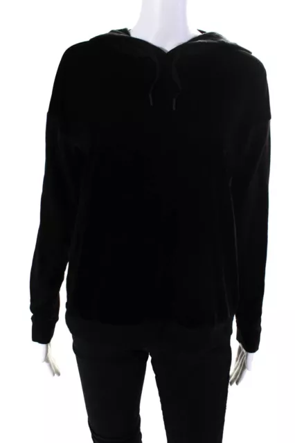 Beyond Yoga Womens Black Velour Front Long Sleeve Pullover Hoodie Size M