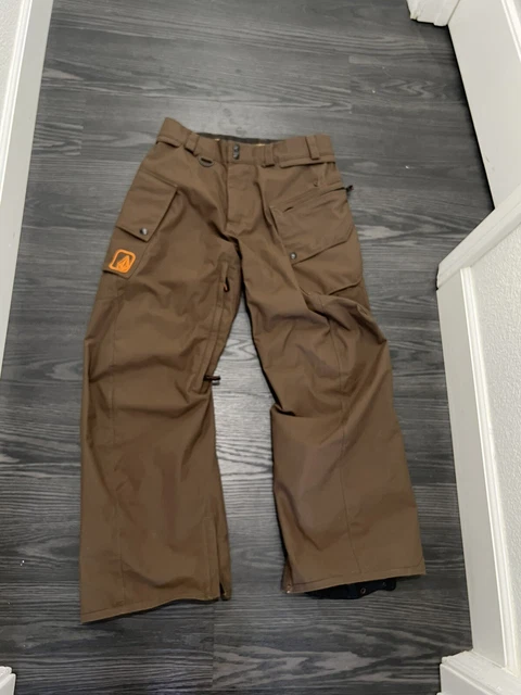 Volcom Mens Nimbus  Brown And Orange  Snow Pants Size Small GUC