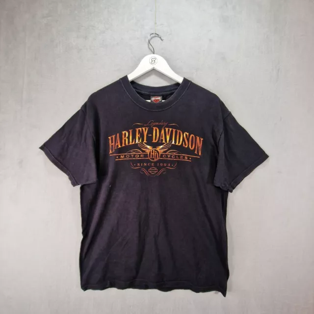 Harley Davidson Shirt Tshirt Mens Large Black Oklahoma City Graphic Made In USA