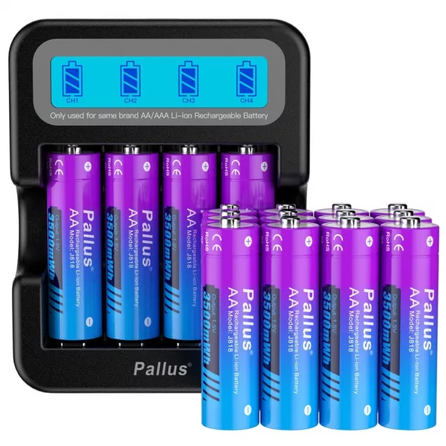 Pallus 1,5V AA Lithium Akku Batterie 3500mWh AA Akkus Wiederaufladbare f/ Blink