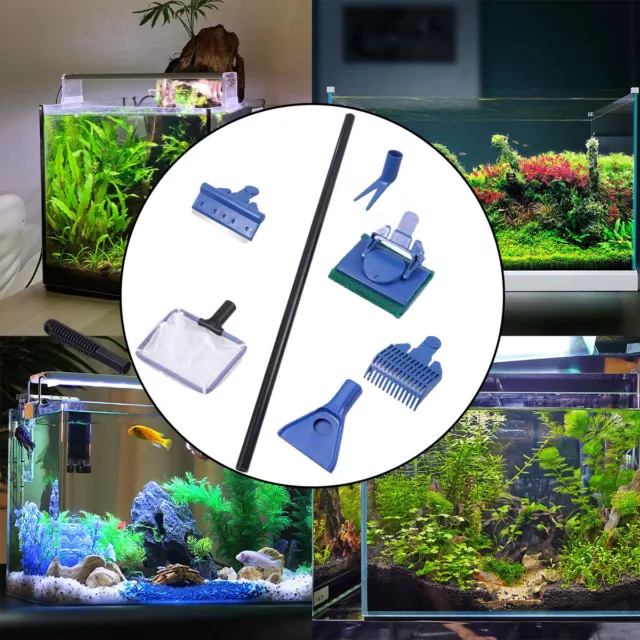 5 in 1 Aquarium Cleaner Tools Set Fish Tank Gravel Water Brush Net Scraper Kit