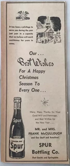 1948 newspaper ad for Spur Cola by Canada Dry - Best Wishes for Christmas