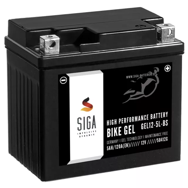 SIGA BIKE GEL YTX5L-BS 5Ah 12V Motorrad Batterie  Kymco Agility 50 Honda NSR 125