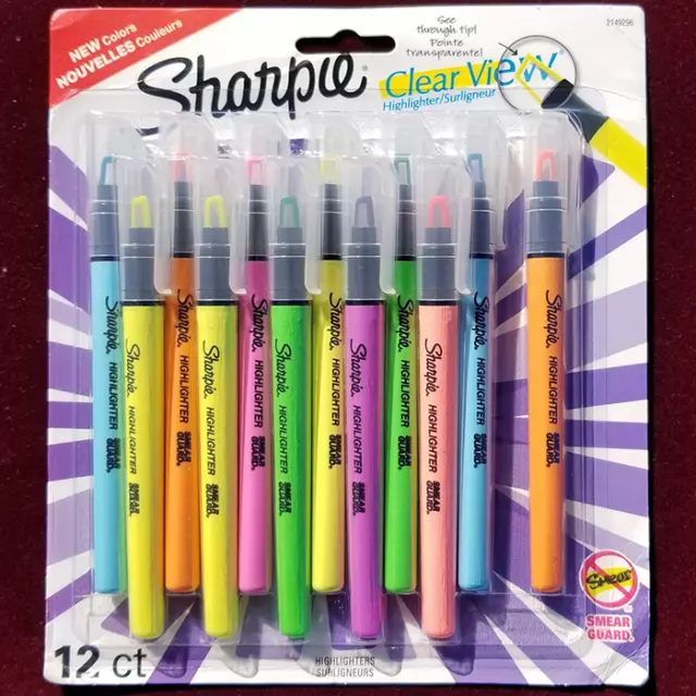 SHARPIE Highlighter, Clear View Highlighter with See-Through Chisel Tip