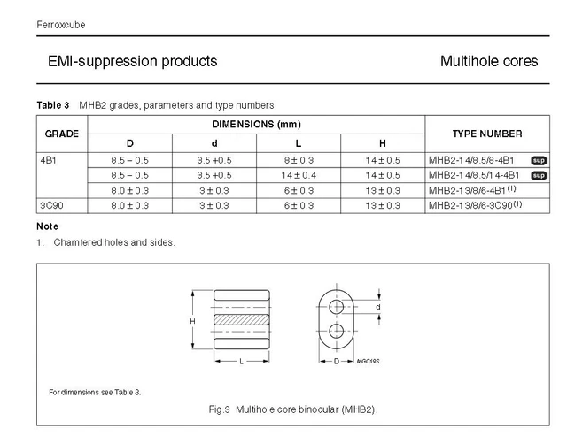 LOT DE 4 Cœurs Binoculaires Ferroxcube Mhb2-13/8/6-3C90 En Ferrite ...