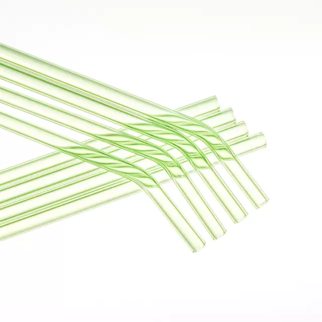 8er-Set Glas-Strohhalme – Reusable Drinking Straws Made of Glass IN Green