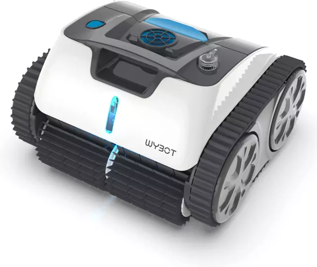 Robot Piscina Cordless, Pulitore Piscina per Fondo/Pareti/Linea D'Acqua, Aspirap