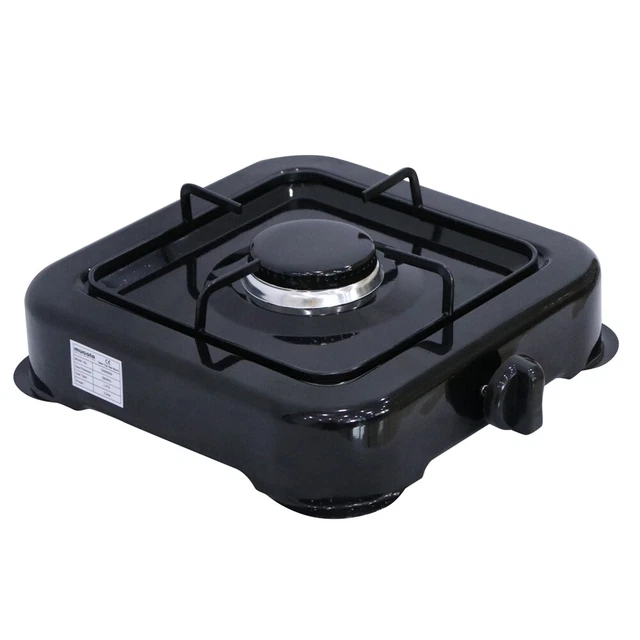 B Ware / Gaskocher Campingkocher 1 flammig Kochfeld Gasflasche Schwarz Metall 3
