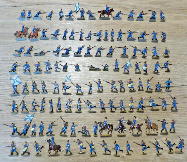 258 Figurines Étain Armée Bavaroise 1870 – Zinnfiguren, Peinture D'Atelier, Échelle 30mm