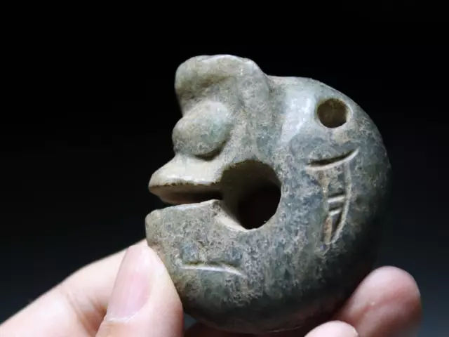 Real Ancient Hongshan Culture Old Jade Stone Yu Pig Dragon Amulet Pendant M14236