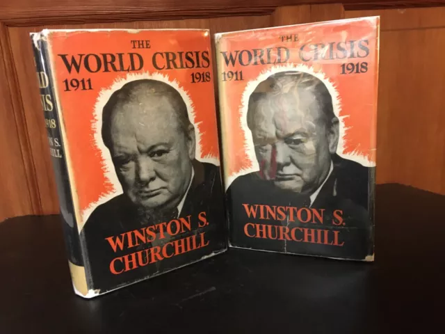 World Crisis 1911-1918 Winston Churchill 2 Volume set London Odhams Press w/DJs