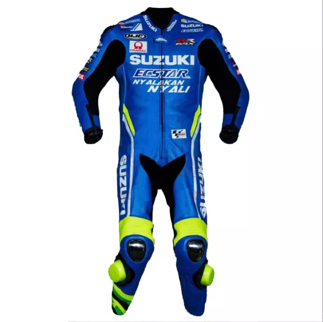 Suzuki Motorista Traje Cuero Motocicleta Deporte Carreras Armor Protector Vestir