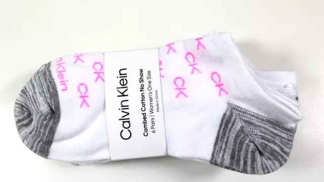 CALVIN KLEIN Women's 6 Pairs Socks Size O/S White Multi Retail $20