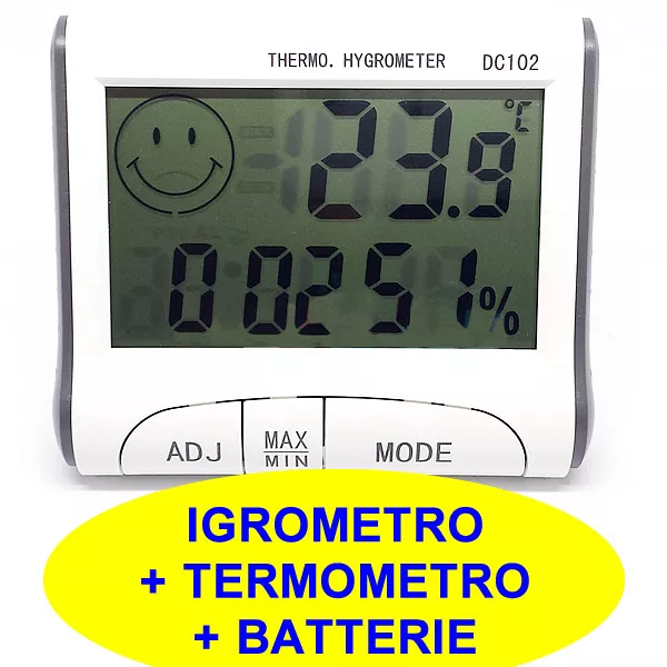 DC102 Digitale Termometro Igrometro Misuratore umidità Temperatura Orologio