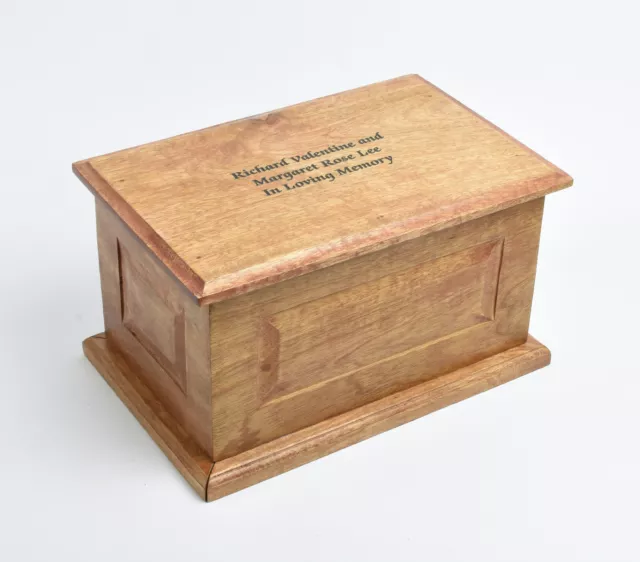 Adult Extra Large Cremation Ashes Casket Urn Box Hard Wood Fully Personalised