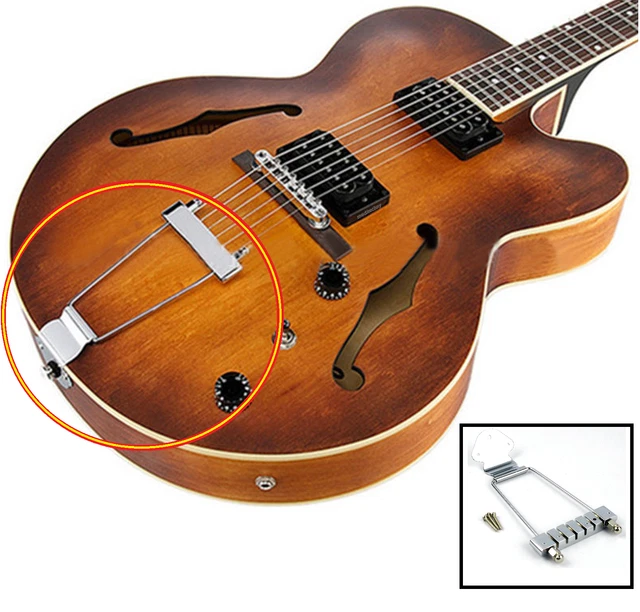 Cordier De Guitare électrique 6 Cordes - Pour Guitare Archtop, Alliage Zinc Doré/argent - 4